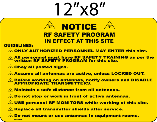 Picture of RF SAFETY GUIDELINES 8X12