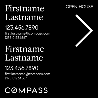 Picture of Compass 20"x20" O.H. White Super Frame - Black Sign D
