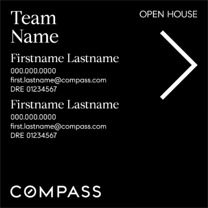 Picture of Compass 24"x24" O.H. White Ultra Frame - Black Sign E