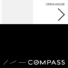 Picture of Compass 20"x20" O.H. White Super Frame - Black & White Sign C