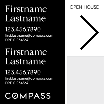 Picture of Compass 20"x20" O.H. White Super Frame - Black & White Sign D