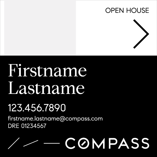 Picture of Compass 24"x24" O.H. White Ultra Frame - Black & White Sign A