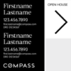 Picture of Compass 24"x24" O.H. White Ultra Frame - Black & White Sign D