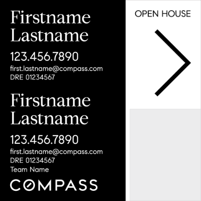 Picture of Compass 24"x24" O.H. White Ultra Frame - Black & White Sign F